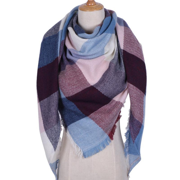 Plaid Winter Triangle Scarf