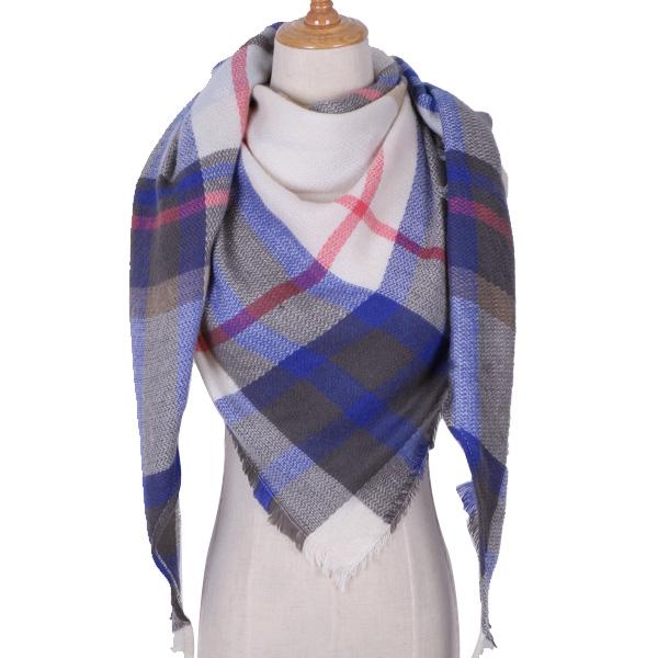 Plaid Winter Triangle Scarf
