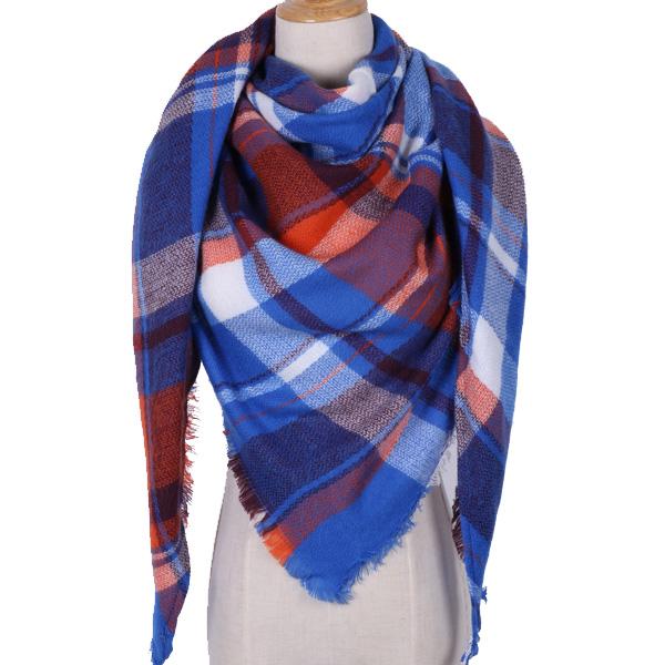 Plaid Winter Triangle Scarf