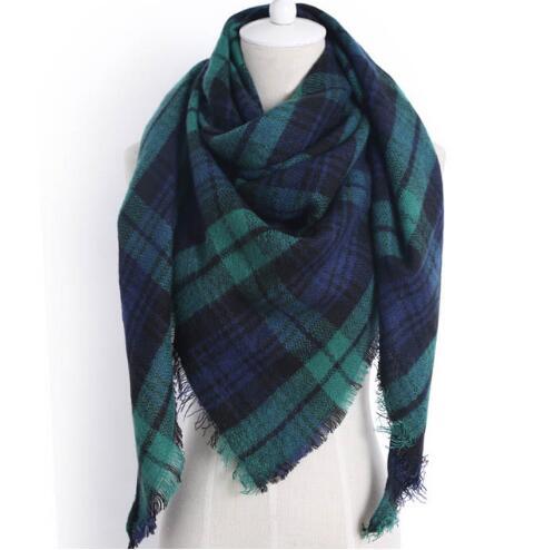 Plaid Winter Triangle Scarf