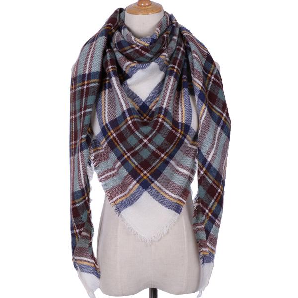 Plaid Winter Triangle Scarf