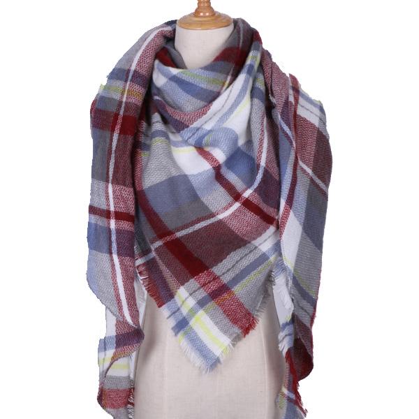 Plaid Winter Triangle Scarf