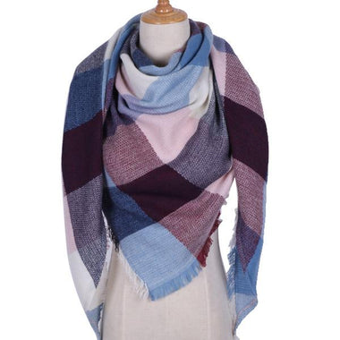 Plaid Winter Triangle Scarf