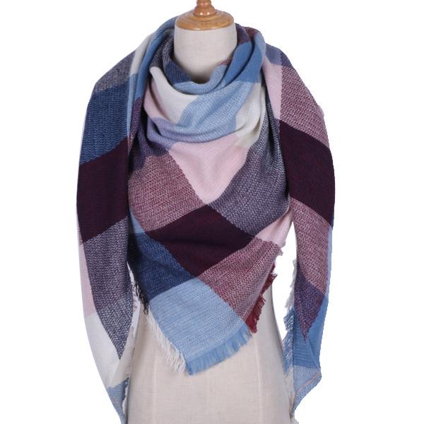 Plaid Winter Triangle Scarf