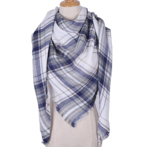 Plaid Winter Triangle Scarf
