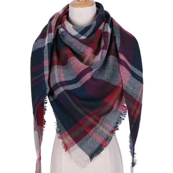 Plaid Winter Triangle Scarf