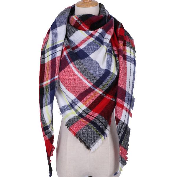 Plaid Winter Triangle Scarf