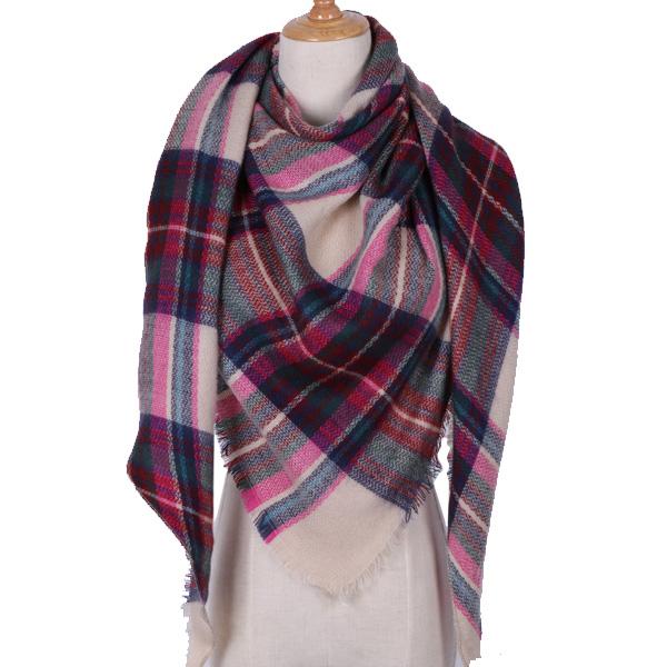 Plaid Winter Triangle Scarf